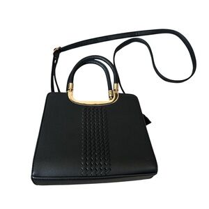 NWOT Le Bag Chic Black Crossbody Bag with Gold Accents